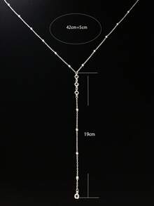 1 pezzo Gioiello di moda sexy collana lunga da donna in argento con pendente a forma di Y impreziosito da diamanti, splendida collana argentata luccicante da ragazza, gioiello da festa e vacanza estiva, adatto per occasioni e come regalo per la mamma