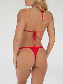 Women Bikini Sets - 紅色 - 查看 3