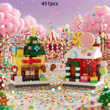 Christmas Building Block Set, Includes Rotating Christmas Tree, Gingerbread House, Christmas Train, Santa Claus, Christmas Stocking, Reindeer, Santa Claus, Apple House, Christmas Tree, Vintage Christmas Snow House, Holiday Decor Building Block Set, Creative Adult Holiday Gift, Adult Building Block Set, Suitable For Home Decor, Office Decor, Living Room Display, Home Accessories, New Year Gift, Party Gift, Christmas Gift - Multi-colored Christmas Tree House - View 25