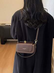 女士时尚梯形手提包，优雅简约设计，多功能肩背/顶部提手，大容量 - 咖啡 - 查看 5