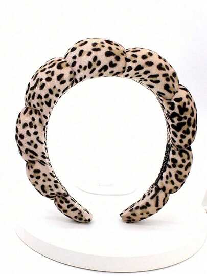1pc Leopard Print Hair Band, Makeup Headband,Face Wash Headband , Hair Clip For Women Facial Care, Spa Gift, Party, Casual Outing, Compact & Lightweight,Hairband,Hair Hoop Headbands ,Animal Print