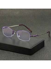 1 对紫色金属记忆钛合金镜框，适合游戏、阅读、电视和手机，配有透明镜片配件。 - A - 查看 1