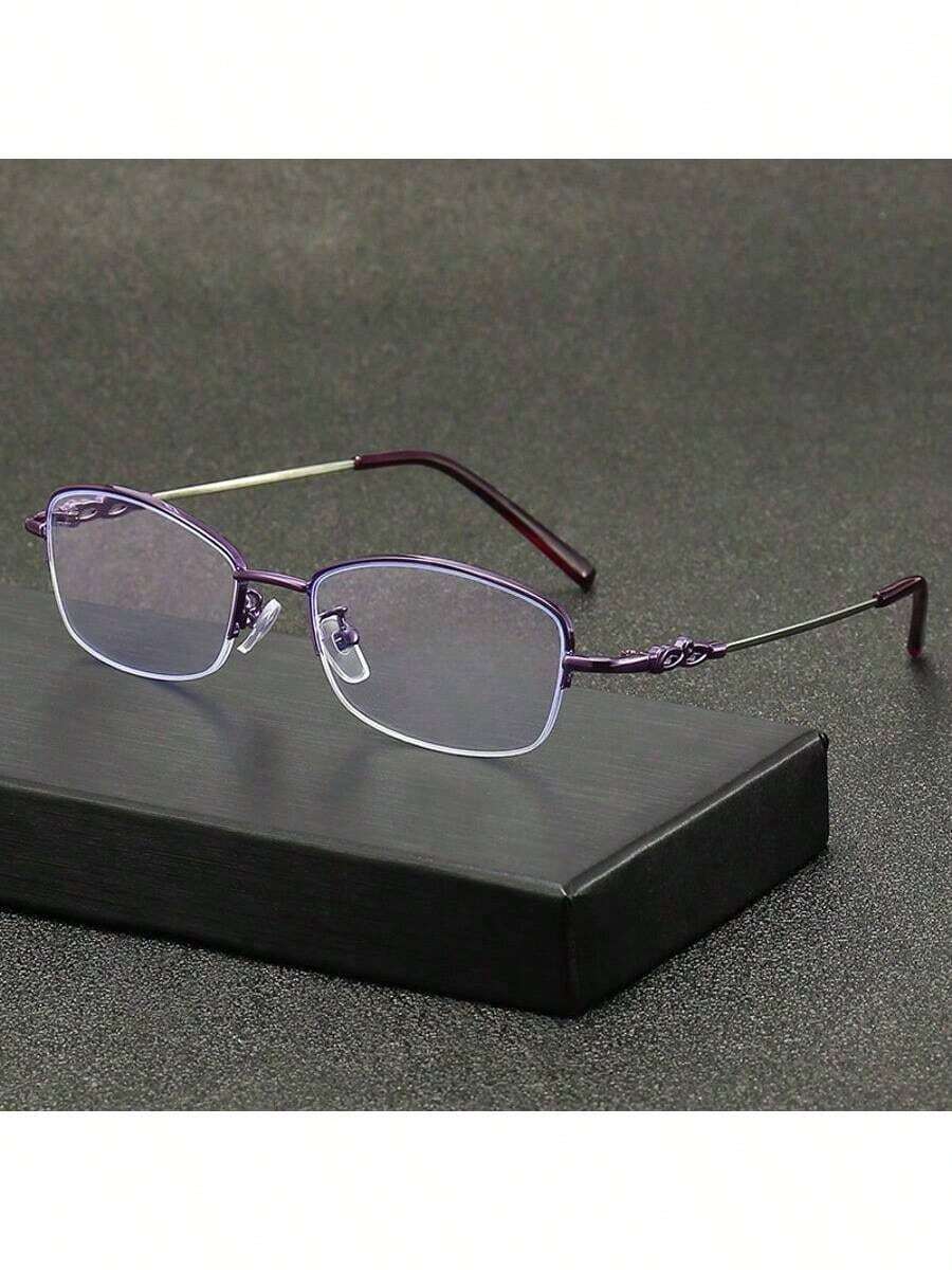 1 对紫色金属记忆钛合金镜框，适合游戏、阅读、电视和手机，配有透明镜片配件。 - A - 查看 1