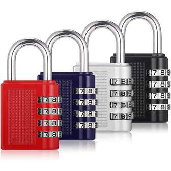Combination Lock, 4 Digit Combination Padlock, Outdoor Waterproof Padlock For School Gym Locker, Padlocks With Code, Luggage Locks