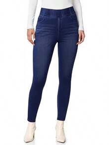 GRAPENT Skinny Jeans For Women  High Waisted Pull On Elastic Waist Soft Stretchy Denim Pants Sweatpant Jeggingshalloween - Màu xanh bóng tối - Xem 12