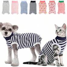 Traje de Recuperación para Perros,Transpirable y Elásticos, para Aliviar la Ansiedad, para Heridas Abdominales o Enfermedades de la Piel - Azul Marino - Ver 16