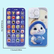 1 件儿童益智多功能学习电话，婴儿玩具带音乐，男孩女孩仿真电话，节日礼物