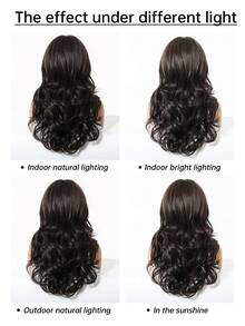 Brown Synthetic Wig With Bangs, Dark Brown Long Wavy Layered Wig, Suitable For Women's Daily Party Cosplay Wig 20 Inch For Everyday, Holiday, Travel Party Role-Play Wear - 棕色 - 查看 10