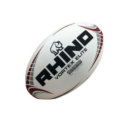 RHINO Vortex Elite Replica Rugby Ball (White) - 100% Mixed - (RD1455)