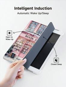 1 Pc Sakura Bookstore Tablet Case & Kindle E-Book Case Compatible With IPad 10th Generation, IPad 10.2/Mini6/Mini7/9.7 Inches, Compatible With Samsung Galaxy Tab A9 Plus, Kindle (11th Generation-2024 Release)(6 Inch), Kindle Paperwhite 12th Gen 2024, Great Holiday Gift, Stylish And Simple Pattern. - Multicolor - View 5