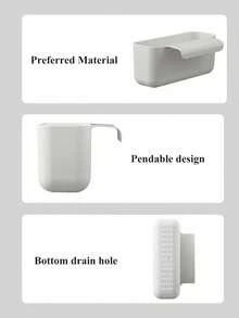 1pc Kitchen Sink Drain Basket, Sink Hanger,Multi-Functional Card Slot Kitchen Sink Strainer, Food And Vegetable Wash And Drain Basket Christmas For Holiday Gift Giving, Kitchen - Multicolor - View 4