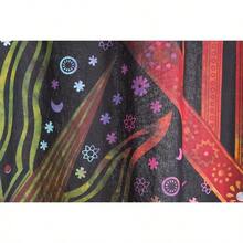 Burning Sun Hippie Mandala Window Curtains  Tye Dye Bohemian Sun Moon Beautiful Drapery Bedroom Living Room Balcony Valance Panels Golden - 金色紮染 - 查看 6