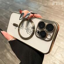 Teléfono con lente integral, diseño floral y acabado magnético electrochapado. Compatible con carga inalámbrica magnética y compatible con phone 16 Pro Max, 16, 15 Pro, 14, 14 Plus/14 Pro Max, 13, 13 Pro, 12 Pro, 11/11 Pro y la serie Pro. Es un excelente teléfono para amigos, cumpleaños y festividades. - azul claro - Ver 2