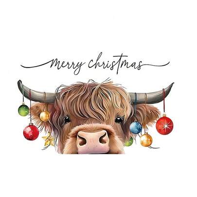 1/2/3 件可爱圣诞奶牛图案装饰贴，适用于 T 恤/口罩/牛仔裤/背包，可水洗，男女通用 DIY 贴纸