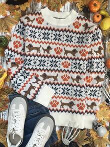 Mujeres de otoño Mujeres de invierno Moda vintage de otoño e invierno Elegante casual Tops de otoño e invierno para mujeres Naranja quemado Calabaza negra Patrones de Halloween de otoño e invierno Moda de otoño e invierno Diseños cómodos y casuales para el hogar y el transporte Cuello redondo Manga larga Suéter de punto Tops de punto Suéteres de punto para mujeres - Albaricoque - Ver 2