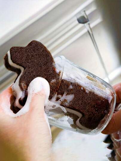 Cute Dog Shape Dishwashing Sponge | Three-Layer Composite Scouring Pad, Kitchen Cleaning Sponge, Interesting Perfect Gift