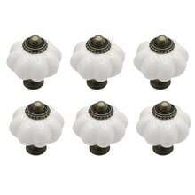 6pcs Acrylic Pumpkin Knobs, Vintage Cabinet Drawer Pulls, Single Hole With Screws, Decorative Dresser & Closet Hardware, Furniture Accessories For Home Renovation - Multicolor - View 11