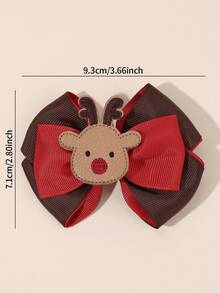 2 piezas Decoraciones navideñas Lazos de tela de colores para el cabello, Accesorios de astas y orejas de ciervo, Moños para el cabello, Hebillas de cabello lindas para niñas y adolescentes, Regalos de otoño e invierno