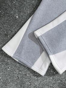 Men's Y2K Style Autumn And Winter Collection - Star Flame - Printed Pattern Design Drawstring Sweatpants, Loose Casual Sports Pants, 250g Polyester Soft Fabric, Machine Washable, Local Warehouse, Fashionable And Versatile, Straight Leg Pants Suitable For Boys And Girls Returning To School, Streets, Outdoor Sports Wear - 灰色 - 查看 3