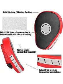 2PCS Boxing Mitts, Punching Mitts, Kickboxing Muay Thai Pads, Training Boxing Target Pads/Gloves, Martial Arts Youth, Men & Women (PU Leather) - Azul - Ver 12