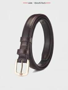 2条/1条针扣女士腰带装饰，适用于牛仔裤、裙子、长裤，纤细1.8厘米极简腰带，纯色休闲复古PU皮女士腰带，四季皆宜