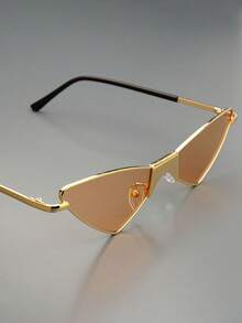 1 Cặp kính gọng kim loại họa tiết hình học, thời trang để đeo hàng ngày - Nhiều màu - Xem 3