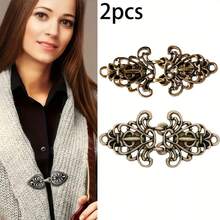 1/2/3/4 件套女士优雅复古毛衣夹套装 - 银色金属胸针，配有开衫和连衣裙扣、围巾扣、披肩别针和领夹，适用于连衣裙和针织配饰 - 彩色 - 查看 39