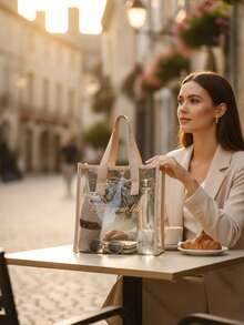 New Portable Transparent Cosmetic Bag - 卡其色 - 查看 1