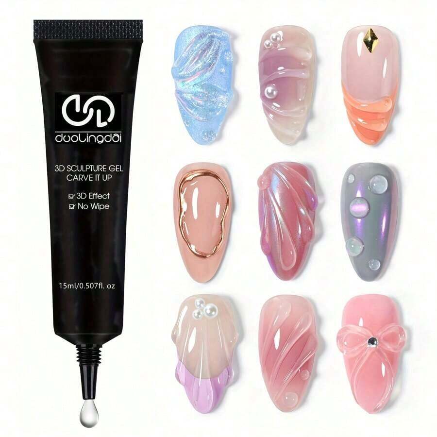 3D Gel - Nail Art Modeling Gel, Suitable For Nail Design Autumn And Winter DIY Nail Art For Painting, Molding, Sculpting And Halloween Decoration - 彩色 - 查看 1