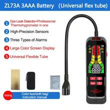 Rilevatore di perdite di gas ZL73B con cicalino di allarme, display LCD, rilevatore di gas combustibili, rilevatore di temperatura e umidità, analizzatore di gas, strumento elettrico di test, rilevatore di perdite di gas con cicalino di allarme, display LCD, display digitale, rilevatore di gas combustibili, rilevatore di temperatura e umidità, analizzatore di gas - nero - Visualizzare 8