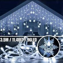 Luce a colonna di ghiaccio a fiocco di neve solare - 96/160 LED, luce di Natale per interni/esterni, IP65 impermeabile, 8 modalità di illuminazione per grondaie, tenda solare per esterni, adatta per Natale, case, giardini, alberi, cortili, festival, matrimoni, raduni, decorazione per feste (bianco caldo/multicolore/bianco)