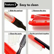 Hair Brush Curly, Thick, Wavy And Coily Hair - Curl Defining, Detangling, Styling, Blowdrying, Shaping - 9 Row Detangler Brush Women And Men - Dry Or Wet Black Small 1pc,Hair Tools,Hair Items,Travel Essential,Travel,Barber,Hairstylist,Barber Accessories,Valentine's Day,Hair Supplies,Hair Stylist,Barbershop,Salon,Vacation Essentials,Hair Products,Barbershop,Valentine's Gift,Travel Essentials For Women,Hair Stylist Tools - Black Small 1pc - View 5