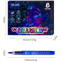 4支/套 夜光涂鸦笔，创意紫外线荧光马克笔，黑光签名笔，可擦除且易于清洁，适用于化妆派对、节日、团队活动、惊喜礼物、圣诞礼物（8种颜色可选 - 2支/4支/8支/16支） - 彩色 - 查看 11