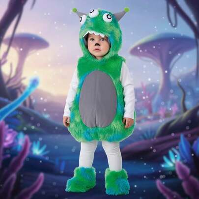 KIWI Costume da mostro per bambini e bambine, costume fantasy colorato e morbido con occhi straordinari, ideale per feste a tema, Halloween, spettacoli scolastici e giochi fantasy creativi - Spedizione GRATUITA ✅ Consegna entro 24/48 ore in Spagna (penisola)