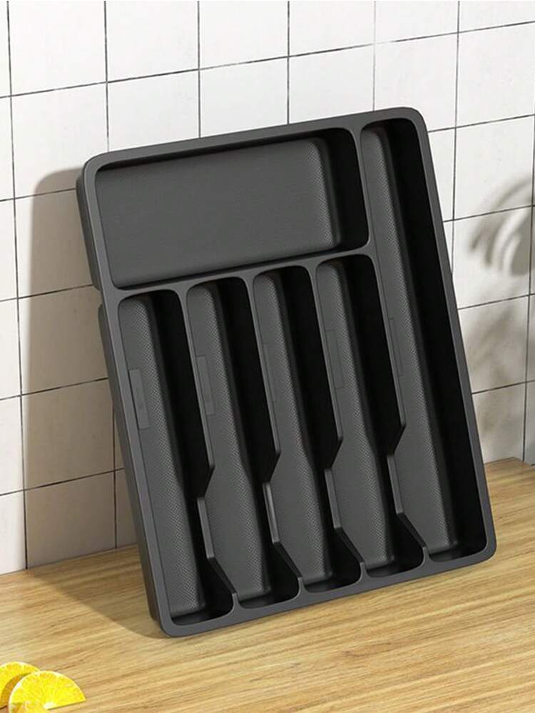 1 Peça Caixa Organizadora de Talheres, Caixa de Armazenamento de Talheres, Bandeja de Armazenamento de Gaveta de Cozinha, Material de Plástico PP, Adequado para Bancada de Cozinha, Armazenamento de Gaveta de Armário, Talheres, Utensílios, Compartimento Organizador de Pauzinhos - Multicolorido - Visão 8