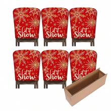 2/4/6pcs Set, Home Decor, Luxury Christmas Pattern Linen Chair Covers, Suitable As Christmas Gift, Christmas Decoration, For Daily Home Decor, Living Room, Dining Room, Garden, Hotel Restaurant Holiday Parties, Washable Polyester Material, Chair Seat Cushion Covers