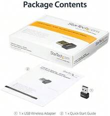 StarTech.com Micro Adaptador de Red Inalámbrica Wifi USB AC600 Externo - Wireless 1T1R 802.11ac - 2,4GHz y 5GHz - Negro - Ver 3