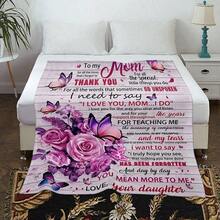 Touching Handwritten Throw Blanket Flannel Soft Cozy Warm For Camping Car Home Mom Gift For Mother's Day Anniversary 1 Count Portable Artistic Design Printing