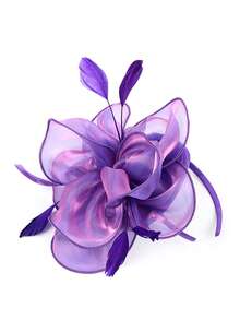 1pc Fascinators Hat Tea Party Headwear Ribbons Feathers On A Headband And A Clip For Girls And Women, Wedding Items, Hair Accessories, Tiny Hats, Derby Hat, Gifts, Gala Night - Nhiều màu - Xem 18