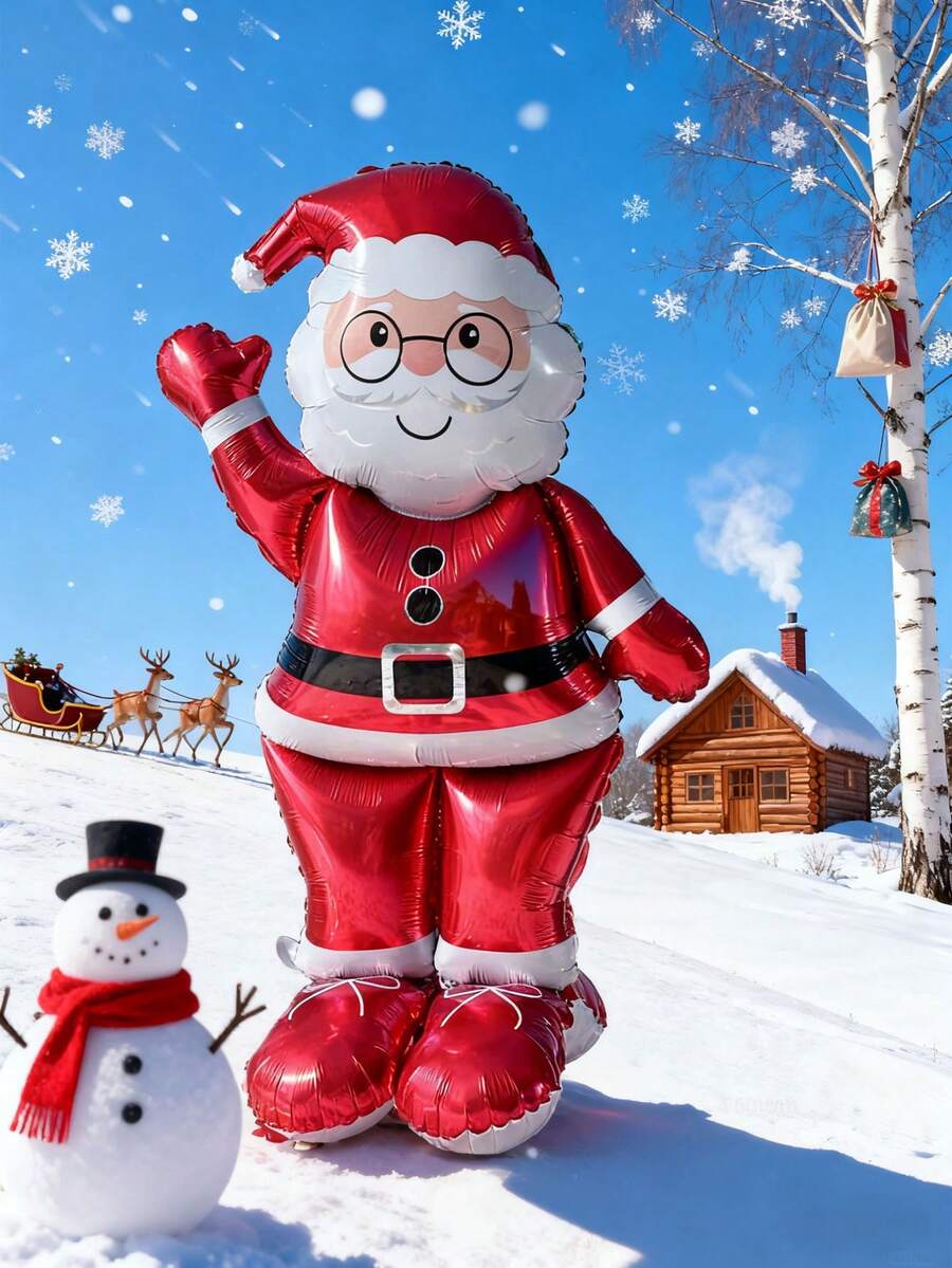 1/2 quả bóng bay giấy bạc hình ông già Noel cỡ lớn 61 inch – Đồ trang trí Giáng sinh tự do, Đồ trang trí tiệc trong nhà/ngoài trời cho Giáng sinh, Đồ trang trí lễ hội ngày lễ, Đồ trang trí Giáng sinh tại nhà, Navidad, Đồ trang trí tiệc, Đồ trang trí Giáng sinh