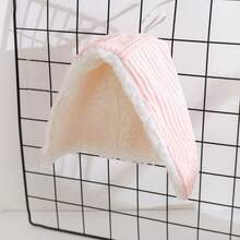 1 件鹦鹉防风保暖羊毛环绕式鸟巢床，舒适毛绒虎纹鸟披风悬挂式睡眠小屋，适合秋冬季鸟类（不含支架）