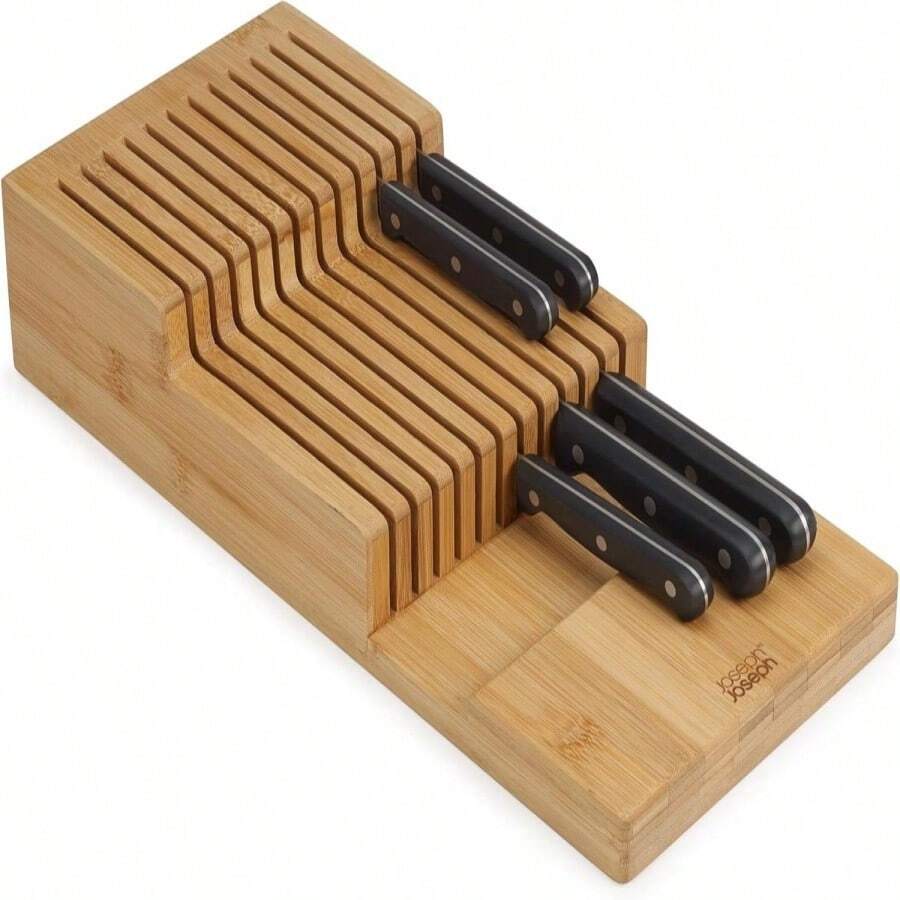 Joseph Joseph DrawerStore Compact Utensil Organizer For Kitchen Drawer Silverware, Flatware Tray, Small, Bamboo - ColorC - 查看 1