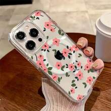 Funda rosa pastel. Funda magnética transparente de alta definición a prueba de golpes con diseño floral para teléfono. Compatible con phone 16/16 Pro/16 Pro/16 Plus/15/15 Pro/15 Pro/15 Plus/14/14 Pro/14 Pro/14 Plus/13/13 Pro/13 Pro/12/12 Pro/12 Pro/11/11 Pro/11 Pro/X/XS/S22/S22 Plus/S22 Ultra/S23/S23 Plus/S23 Ultra/S24/S24 Plus/S24 FE/ - transparente - Ver 4