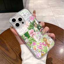 Funda magnética para phone 11/12/13/14/15/16/Promax con diseño de collage verde. Resistente, compatible, a prueba de golpes, de silicona. Elegante, duradera y fácil de usar - transparente - Ver 6
