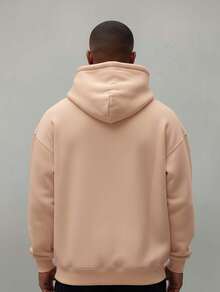 Men's And Women's Plain Kangaroo Sweatshirt Cold Weather Blouse Cotton Lined Warm Tracksuit Coat With Pocket And Hood New Release 3 Cables Winter Cold Season - Màu be - Xem 2