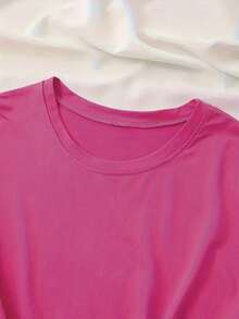 Camiseta 100% algodón San Juditas San Juda5 octubre de Manga Corta y cuello redondo para Mujer - Rosa Fucsia - Ver 3