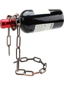 Novel Magic Floating Steel Chain Wine Bottle Holder / Stand - Keep The Bottle In Mid-Air. This Unique Suspended Wine Bottle Stand Is Perfect For Home Bars, Kitchens Or Party Decorations.