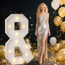 28.74 英寸 LED 发光字母 A-Z - 易于组装，电池供电，是生日、求婚、婚礼、活动的理想之选 - 暖光