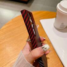 Ốp lưng PC cứng họa tiết sợi carbon siêu mỏng cho S25 Ultra S24 Ultra S23 Ultra S22 Ultra Mate 30 40 50 60 70 Pixel 7 7A 8 9 Pro - Đen và đỏ - Xem 4