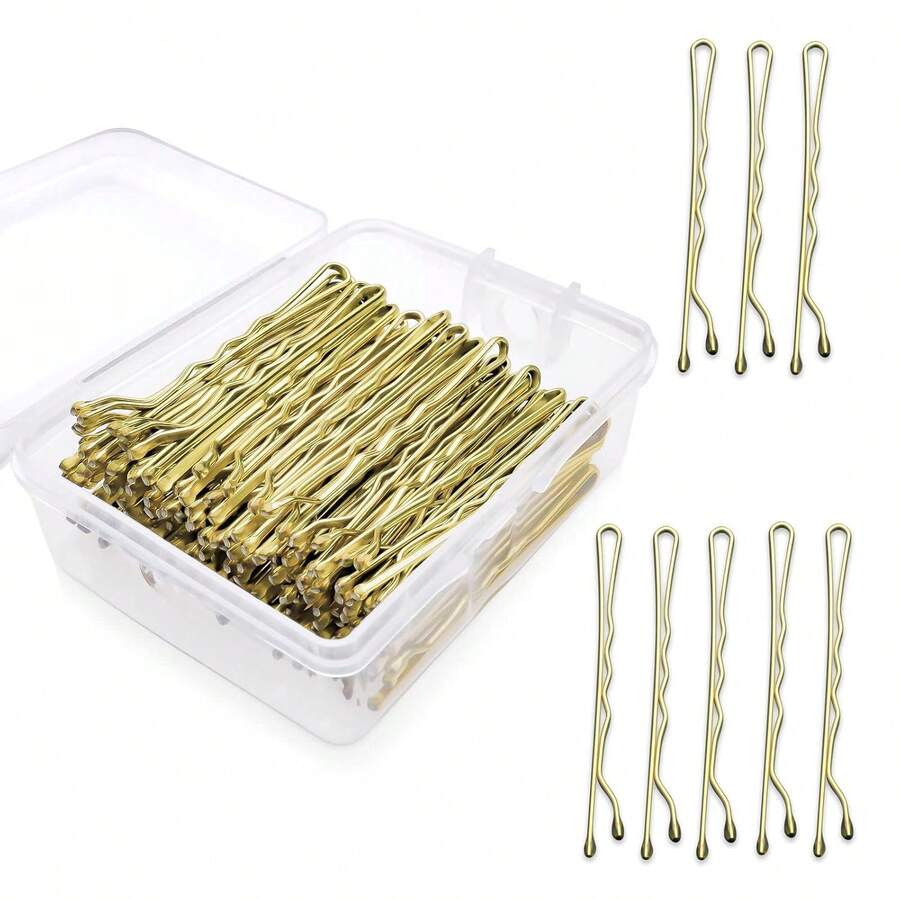 50/100入女性用防滑髮夾,波比夾/捲髮夾,附收納盒,適用於所有髮型 - 彩色 - 查看 1